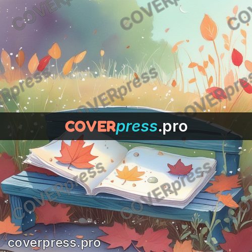 Fairy tale drawing: open pages with autumn leaves