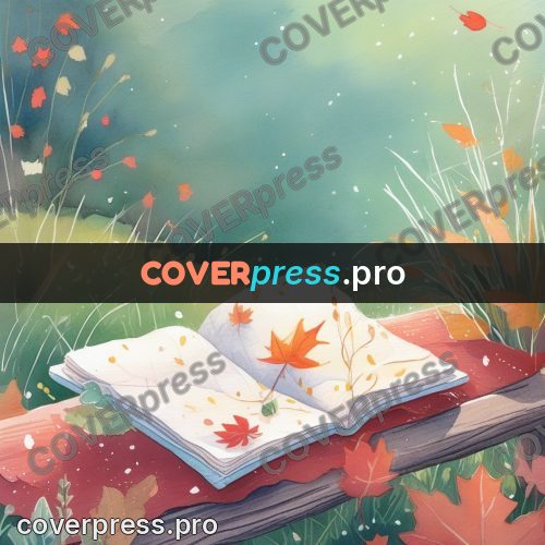 Fairy tale drawing: open pages with autumn leaves