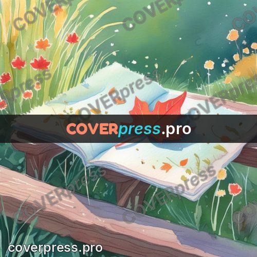 Fairy tale drawing: open pages with autumn leaves