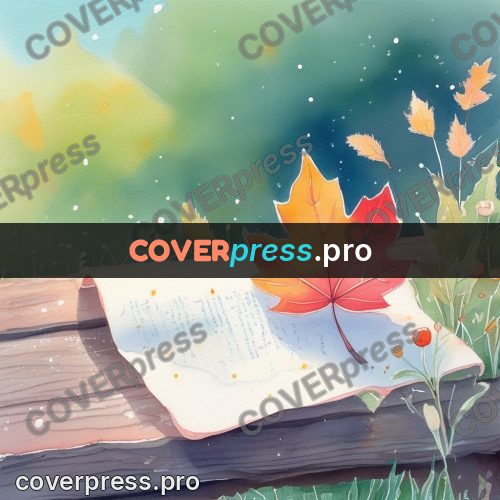 Fairy tale drawing: open pages with autumn leaves