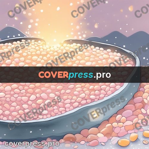 Fairy tale drawing: pink pebbles under the moon