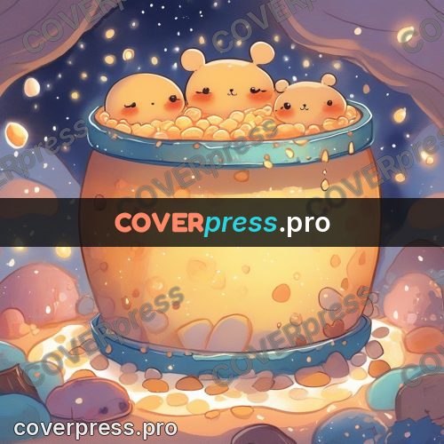 Fairy tale drawing: pot full of golden creatures