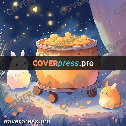 Fairy tale drawing: pot full of golden creatures