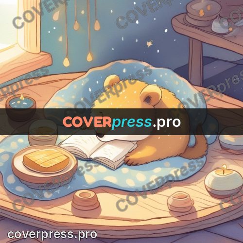 Fairy tale drawing: blue blanket and dishes