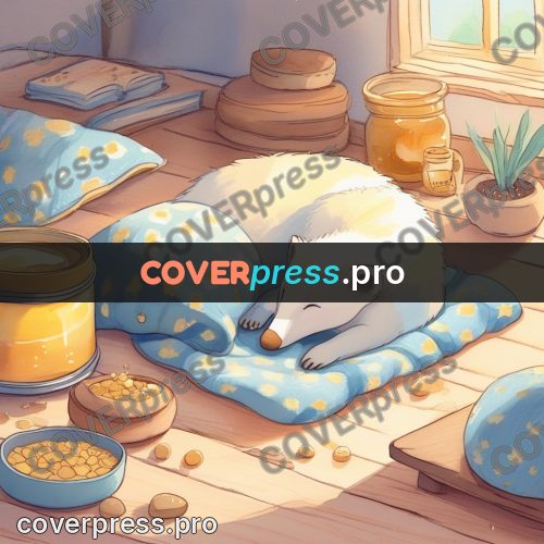 Fairy tale drawing: blue blanket and dishes