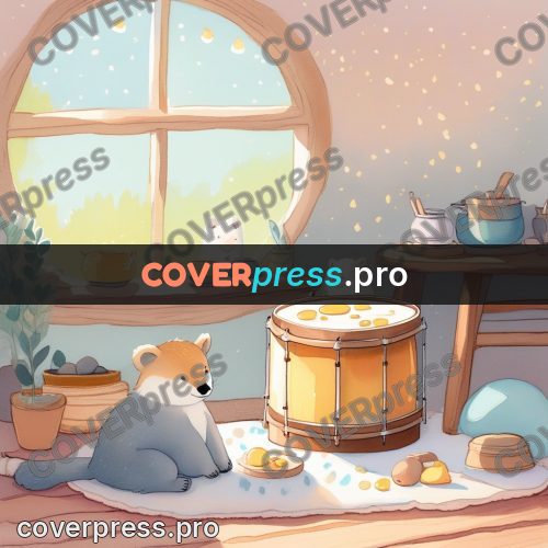 Fairy tale drawing: blue blanket and dishes