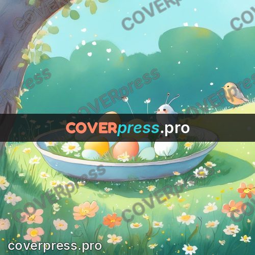 Fairy tale drawing: bowl of eggs in grass