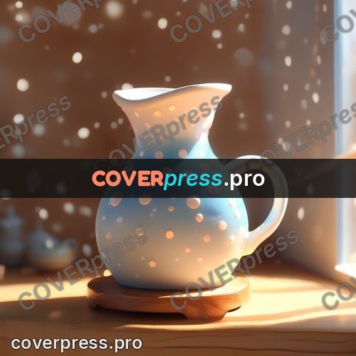 Fairy tale drawing: speckled jug by a window