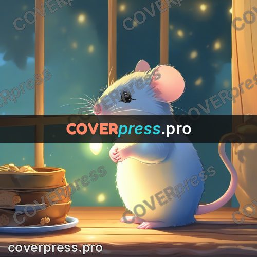 Fairy tale drawing: mouse with a clay jug