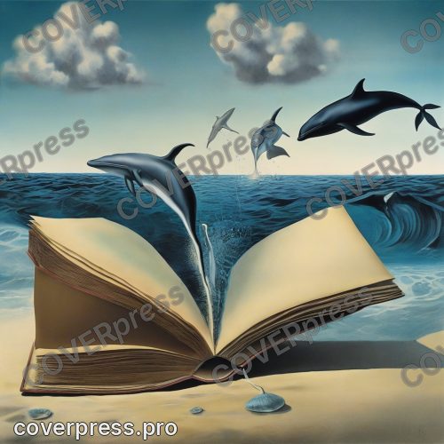 В стиле Сюрреализм: сквозь толщу воды, медленно всплывает раскрытая книга, её страницы набухли