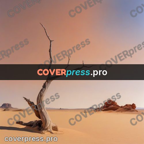 Surreal illustration: dry branch in a desert
