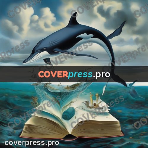 Surreal illustration: open book on the water