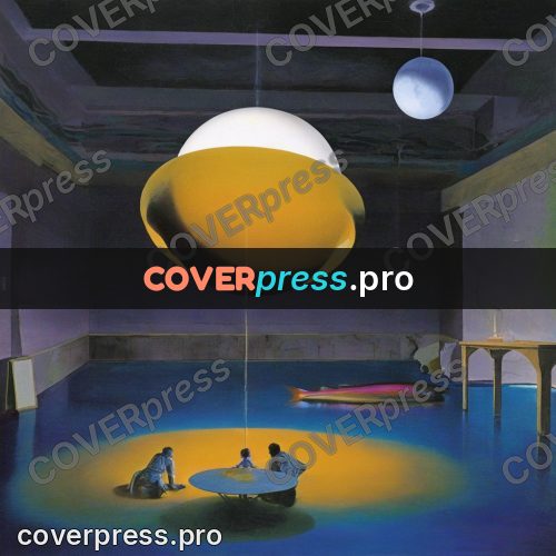 Surreal illustration: glowing orb in a hall