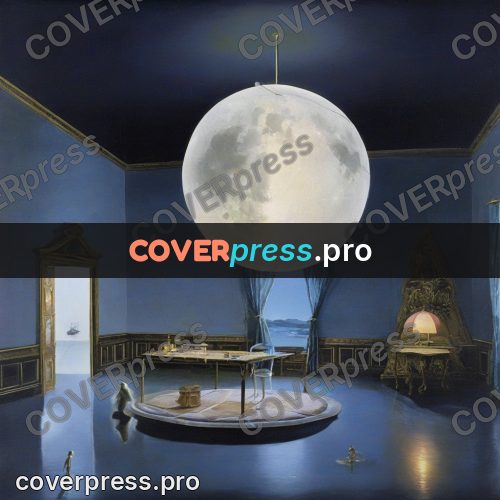 Surreal illustration: glowing orb in a hall