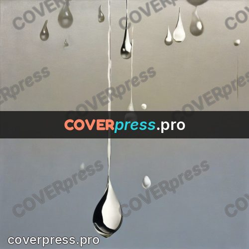 Surreal illustration: transparent drops in the air