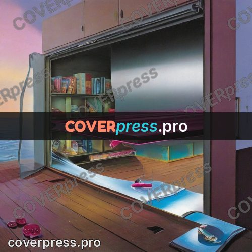 Surreal illustration: pink stream across the floor