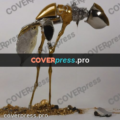 Surreal illustration: golden runs on a table