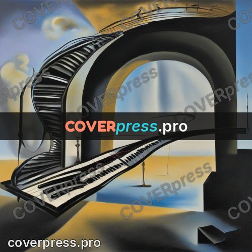 Surreal illustration: staircase of piano keys