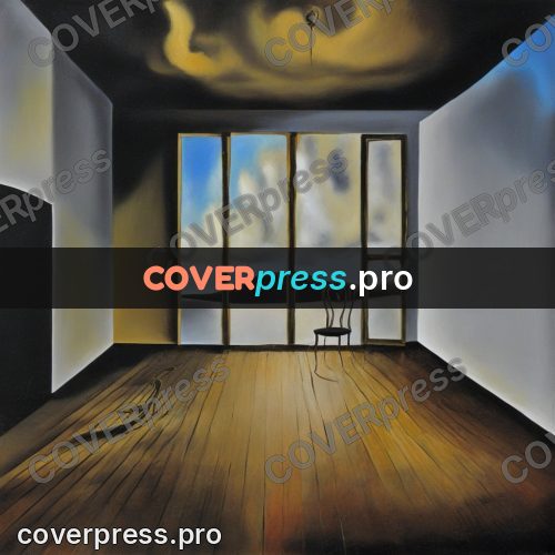 Surreal illustration: empty room with a chair