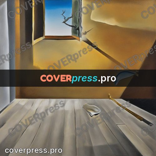 Surreal illustration: doorway with light on the floor
