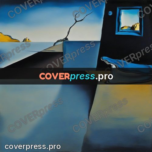 Surreal illustration: frame with a landscape inside