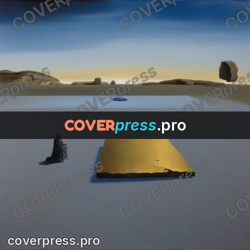Surreal illustration: golden patch on a plain