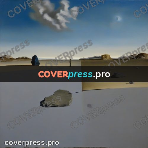 Surreal illustration: golden patch on a plain