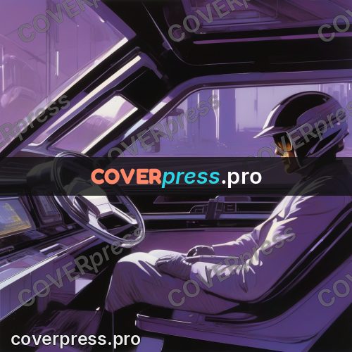 Syd Mead style painting: driver in a helmet