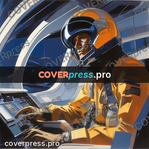 Syd Mead style painting: pilot in a cockpit
