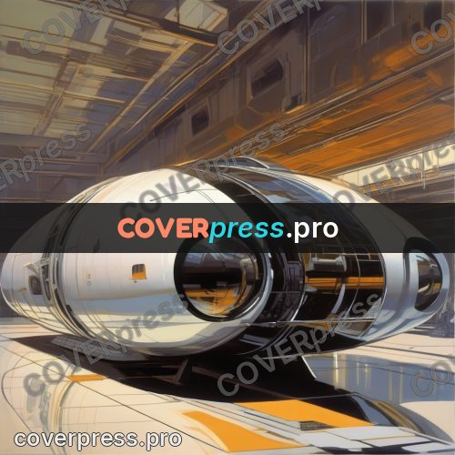 Syd Mead style painting: white capsule on a platform