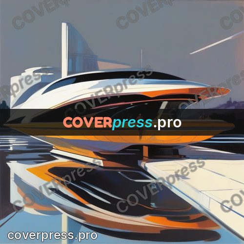 Syd Mead style painting: streamlined vessel at a quay