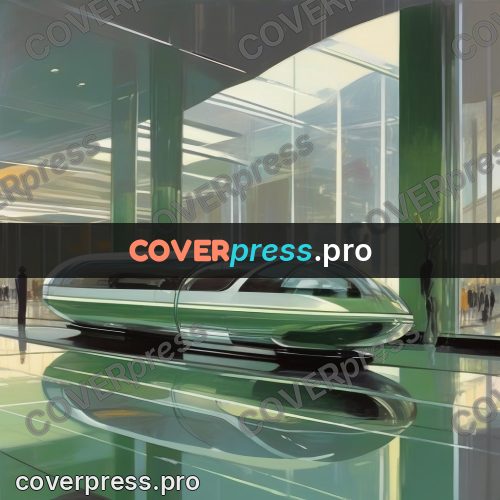 Syd Mead style painting: glass lobby with reflections