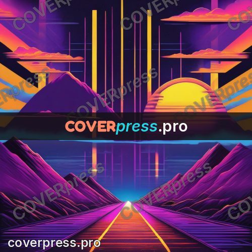 80s retro illustration: straight highway to the sun