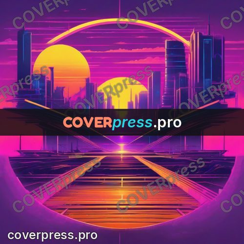 80s retro illustration: overpass above a glowing road