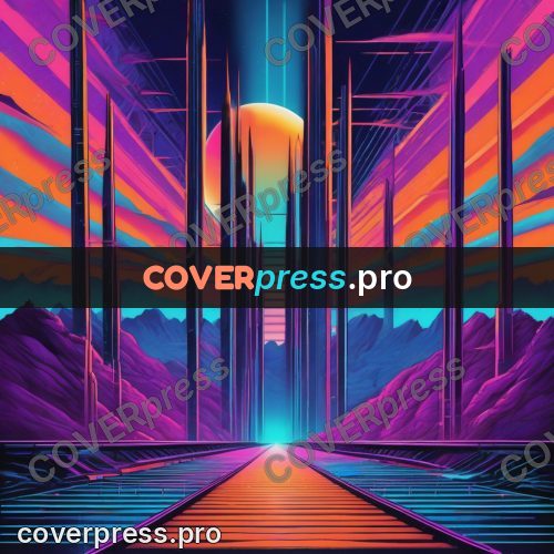 80s retro illustration: pillars against a setting sun