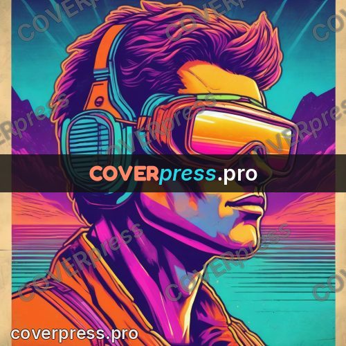 80s retro illustration: face in goggles