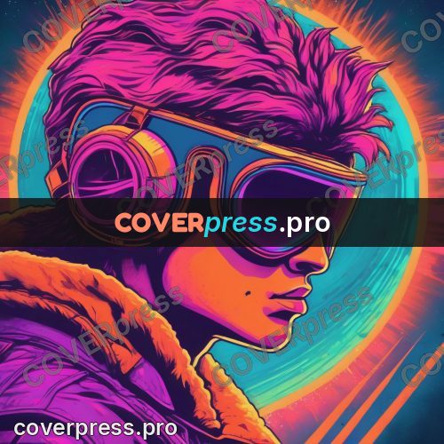 80s retro illustration: face in goggles