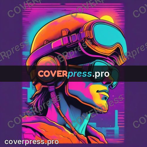 80s retro illustration: face in goggles