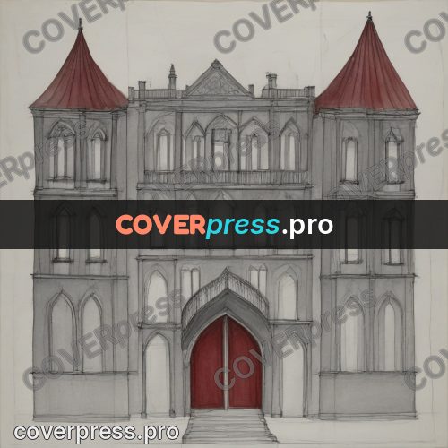 Tim Burton style drawing: gothic vaults and stairs
