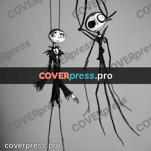 Tim Burton style drawing: marionettes on strings