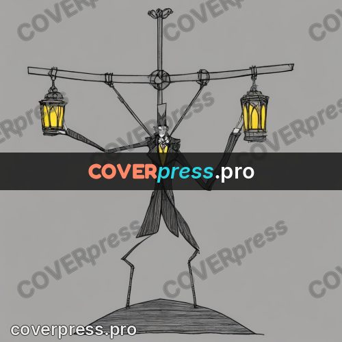 Tim Burton style drawing: figure holding a lantern