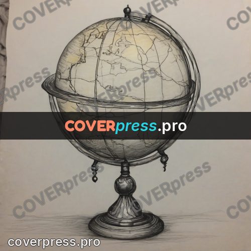 Tim Burton style drawing: globe on a stand