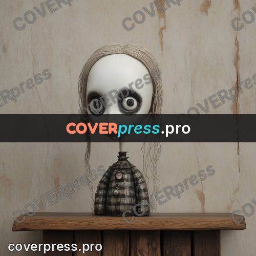 Tim Burton style drawing: doll with huge eyes