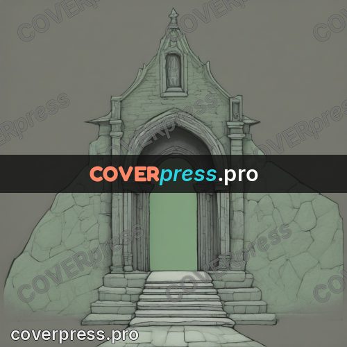 Tim Burton style drawing: stone arch with steps