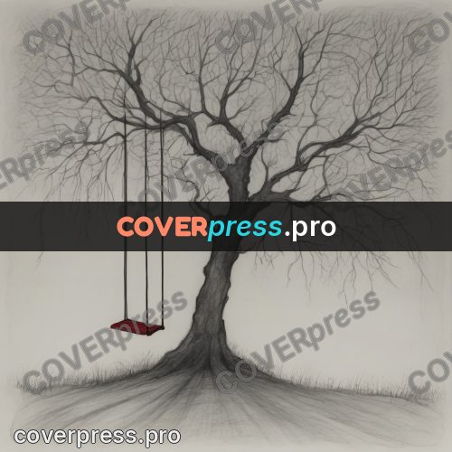 Tim Burton style drawing: swing on a bare tree