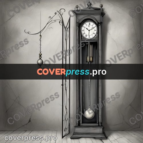 Tim Burton style drawing: grandfather clock with a pendulum