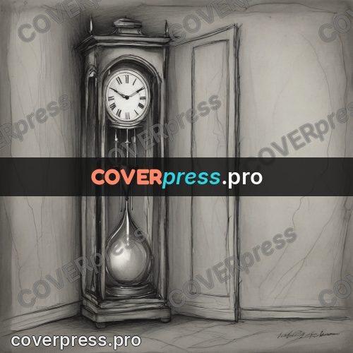 Tim Burton style drawing: grandfather clock with a pendulum