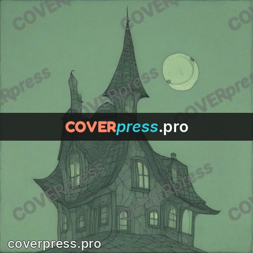 Tim Burton style drawing: house with sharp turrets