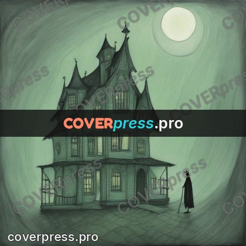 Tim Burton style drawing: house with sharp turrets