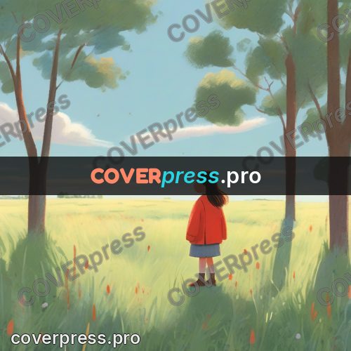 Storybook drawing: girl in a red coat